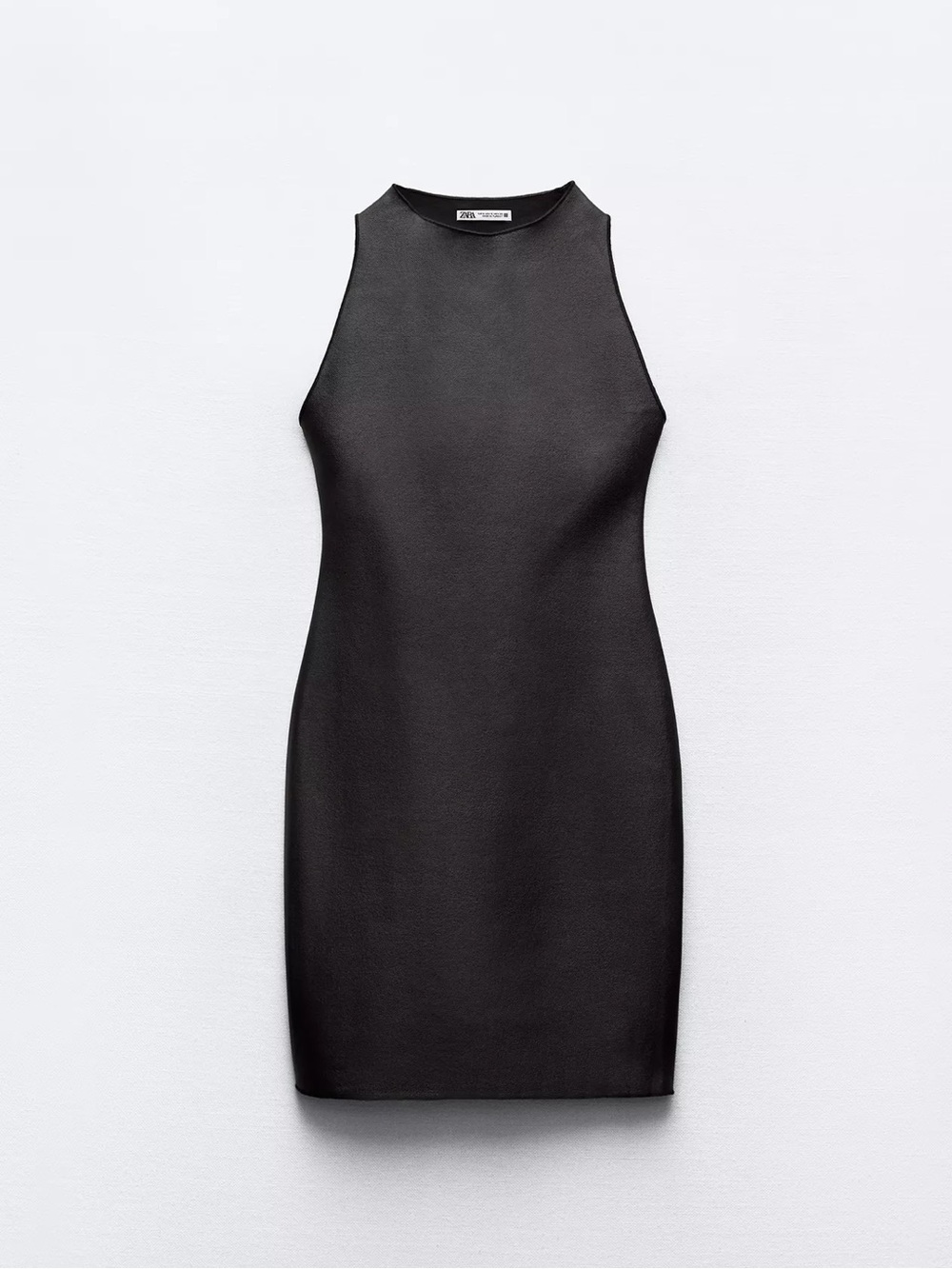 Zara Stretch Knit Black Sleeveless Bodycon Dress